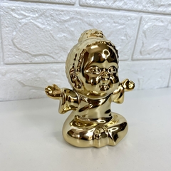 Buda em Resina 9cm Braços Abertos - Dourado