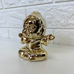 Buda em Resina 9cm Braços Abertos - Dourado - MARA ROCHA DECORAÇÃO