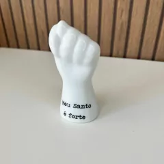 Figa de Porcelana - Escrita - Meu Santo É Forte - loja online