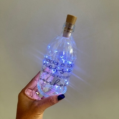 Imagem do Garrafa de Vidro 500ml com LED - Nada É Tão Nosso Quanto Nossos Sonhos