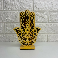 Hamsá de Mesa em MDF 20cm - Preto
