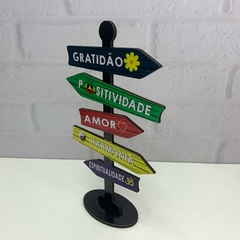 Setas de Mesa MDF 25cm - Compaixão, Gentileza, Sinceridade, Alegria e Saúde - comprar online