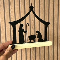 Enfeite Decorativo Natalino de Madeira Pinus e MDF "Presépio" - MARA ROCHA DECORAÇÃO