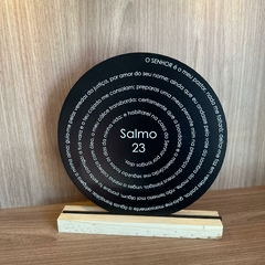 Enfeite de Mesa MDF Redondo 20cm Preto - Salmo 23 - comprar online