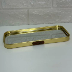 Base Gold Espelhada Média 22x10cm - Retangular Home