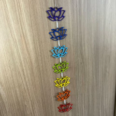 Móbile 7 Chakras Flor de Lótus Pequeno – Espiritualidade e Renovação - 62cm - loja online