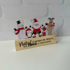Imagem do Enfeite Decorativo Natalino de Madeira Pinus e MDF "Natal é Tempo de Alegria"