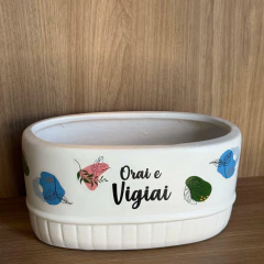 Imagem do Floreira em Gesso “Orai e Vigiai 20cm