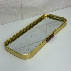 Base Gold Espelhada Média 22x10cm - Retangular Home - MARA ROCHA DECORAÇÃO