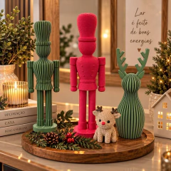 Imagem do Soldadinho Quebra-Nozes Natalino 21cm Texturizado Vermelho - Decoração de Natal