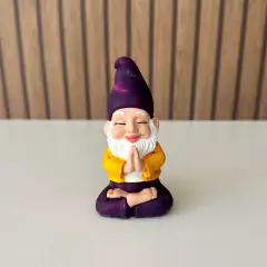 Gnomo da Sorte em Gesso 10cm - Roxo e Amarelo - loja online