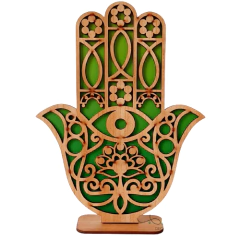 Hamsá de Mesa em MDF 20cm - Verde