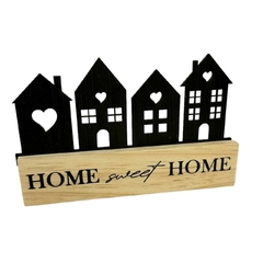 Enfeite de Mesa MDF e Pinus 18cm - Home Sweet Home Casinhas