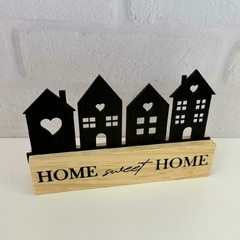 Enfeite de Mesa MDF e Pinus 18cm - Home Sweet Home Casinhas - MARA ROCHA DECORAÇÃO