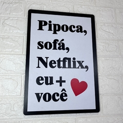 Placa Decorativa Retangular - Pipoca, Sofá, Netflix - comprar online