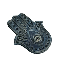 Incensário em Resina 12cm - Hamsá Azul