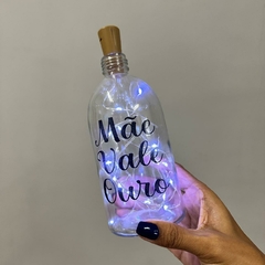 Imagem do Garrafa de Vidro 500ml com LED - Mãe Vale Ouro