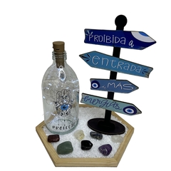 Kit HAMSÁ PROTEÇÃO E BOAS ENERGIAS I (4 itens) - Jardim Zen Hex, Garrafa LED Hamsá, Kit 7 Chakras Rolado, Seta de - comprar online