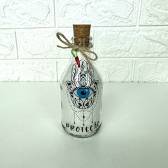Garrafa de Vidro 200ml Amuleto - Hamsá Proteção na internet