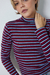 Polera Merlot Rayas 7442 B6A - For You / Audaz