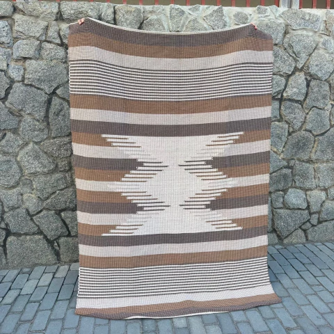 Tapete para sala Kilim - Marrom 2x1,50m