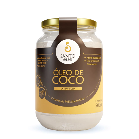 Óleo de Coco Película Vidro 500ml Santo Óleo