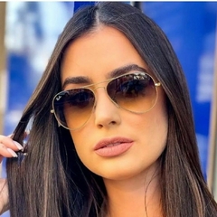 ÓCULOS DE SOL AVIADOR RAY BAN MARROM DEGRADE