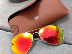 ÓCULOS DE SOL RAY BAN AVIADOR VERMELHO/LARANJA ESPELHADO
