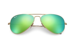 ÓCULOS DE SOL AVIADOR RAY BAN DOURADO VERDE ESPELHADO - comprar online