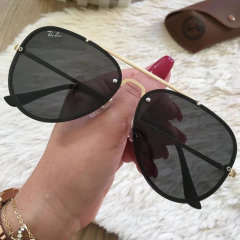 ÓCULOS DE SOL RAY BAN AVIADOR BLAZE DOURADO PRETO