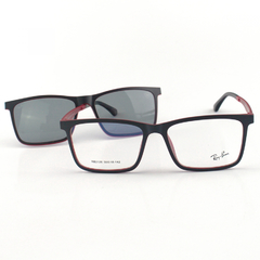 ARMAÇÃO DE GRAU RAY BAN CLIPON PRETO COM INTERIOR VERMELHO - comprar online