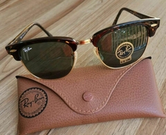 ÓCULOS DE SOL RAY BAN CLUBMASTER TARTARUGA LENTE VERDE - comprar online