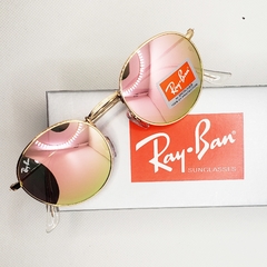 ÓCULOS DE SOL RAY BAN ROUND ROSA ESPELHADO - comprar online