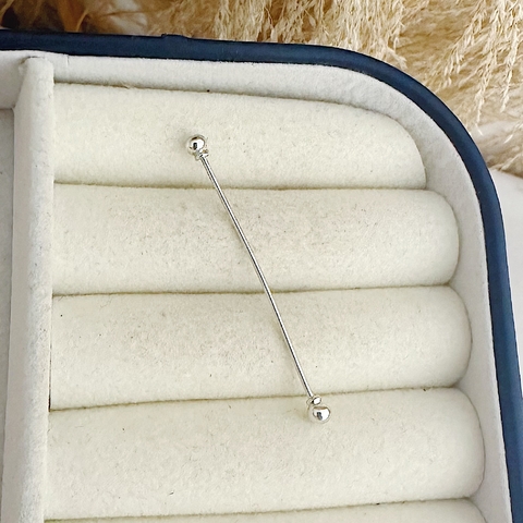 Piercing Transversal Bolinha Em Prata 925