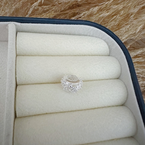 Berloque Separador Cravejado Vazado em Prata 925