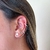 Brinco Coração Cravejado com Piercing Fake em Prata 925 - loja online