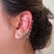Brinco Ponto de Luz com Piercing Fake Cravejado Em Prata 925 - loja online
