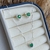 Conjunto Ponto de Luz Coração Verde Escuro Borda Cravejada em Prata 925 na internet