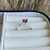 Anel Solitário Quadrado Zircônia Rosa Em Prata 925 na internet