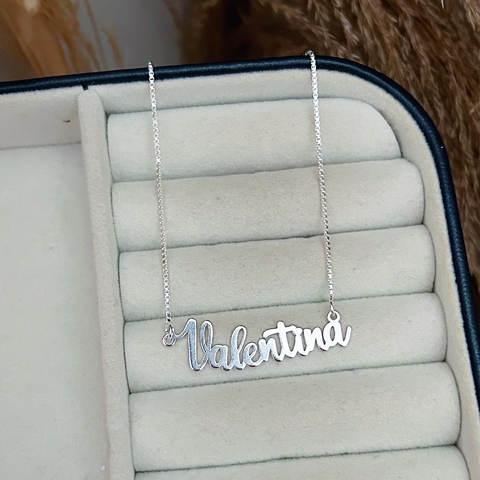 Colar Personalizado Nome Sob Encomenda (Prazo de fabricação em média 20 dias úteis) Em Prata 925