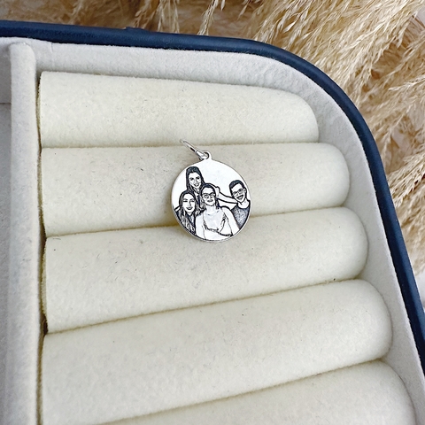 Pingente Medalha 15mm Personalizado Sob Encomenda (Prazo de fabricação em média 20 dias úteis) Em Prata 925