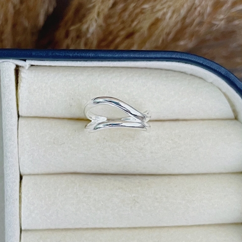 Anel Falange Liso Ondulação Regulável Em Prata 925 - comprar online