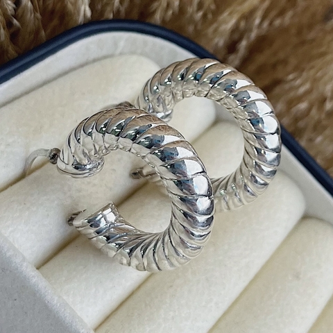 Argola Click Eletroformação Espiral Em Prata 925 - comprar online