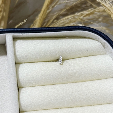 Piercing Haste Palito Zircônia Em Prata 925