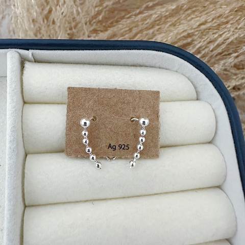 Brinco 6 Bolas Lisas Em Prata 925