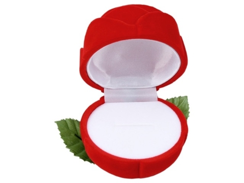 Porta Anel Flor Rosa Vermelha Sem Caule