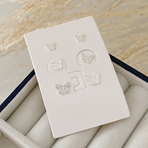Brinco Borboleta Geométrica Em Prata 925