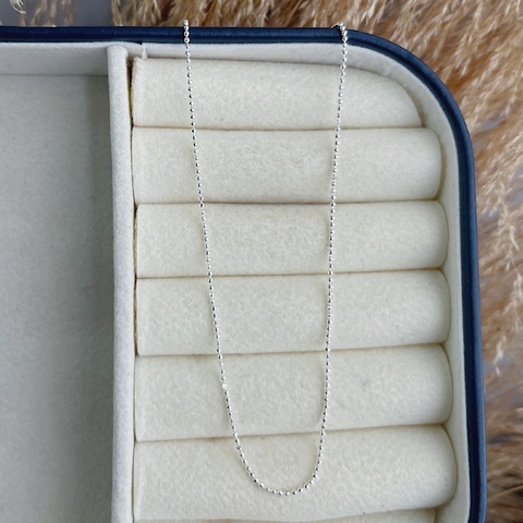 Corrente Bolinhas Diamantadas 40 cm ou 45cm Em Prata 925 - comprar online