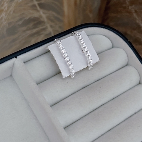 Brinco Hook Cravejado em Prata 925