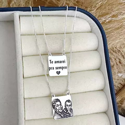 Escapulário Personalizado 60cm Sob Encomenda (Prazo de fabricação em média 20 dias úteis) Em Prata 925